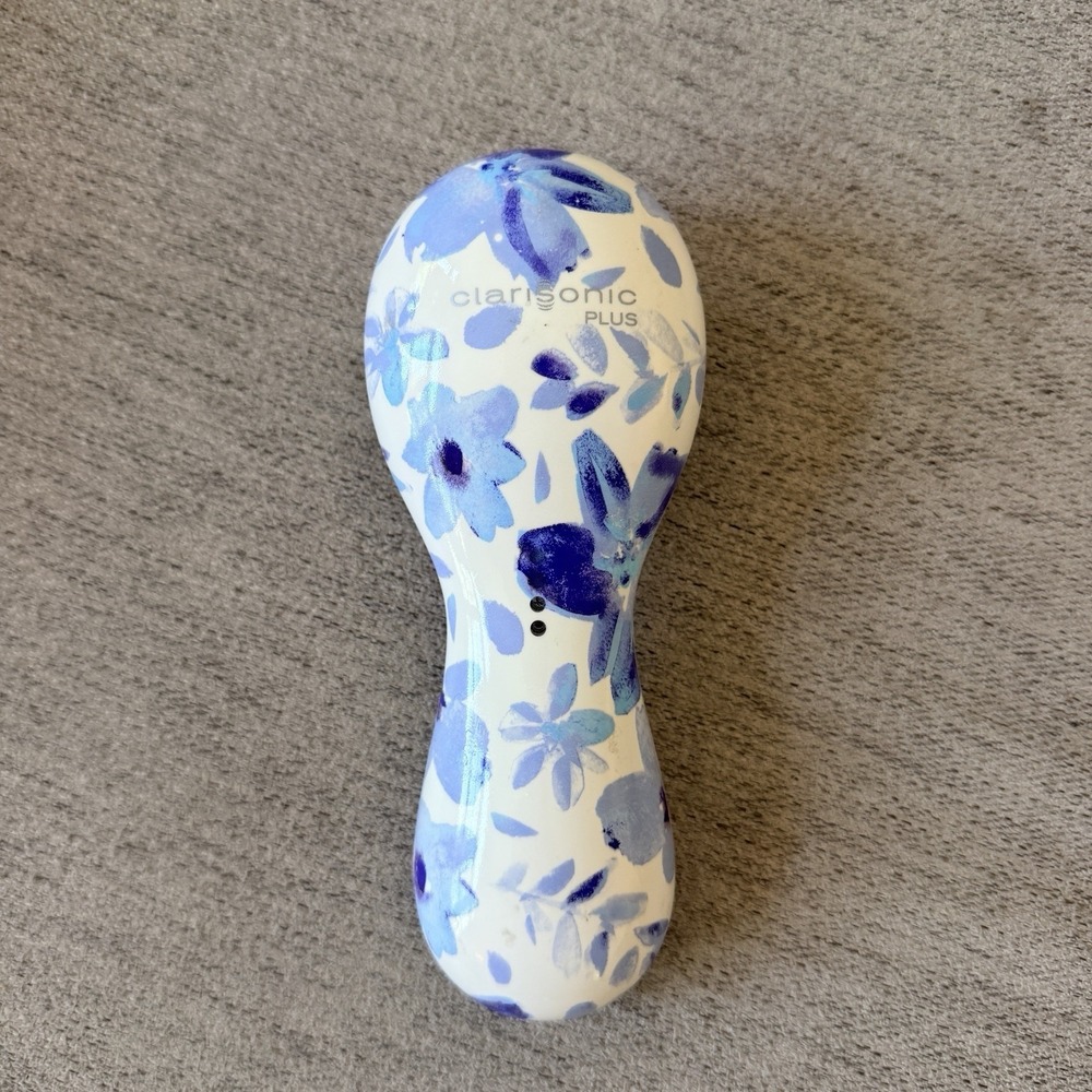 Clarisonic Plus Cleaning System Hand Wand Only Blue Floral Tested Working